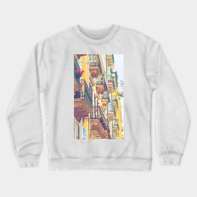 summer varandas. Balconies in Lisbon. Portugal Crewneck Sweatshirt by terezadelpilar